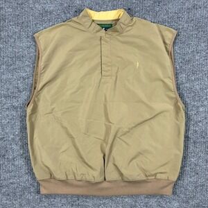 Eagles Ridge 19th Hole Golf Vest Mens Size Large Tan Pullover Wind Vest